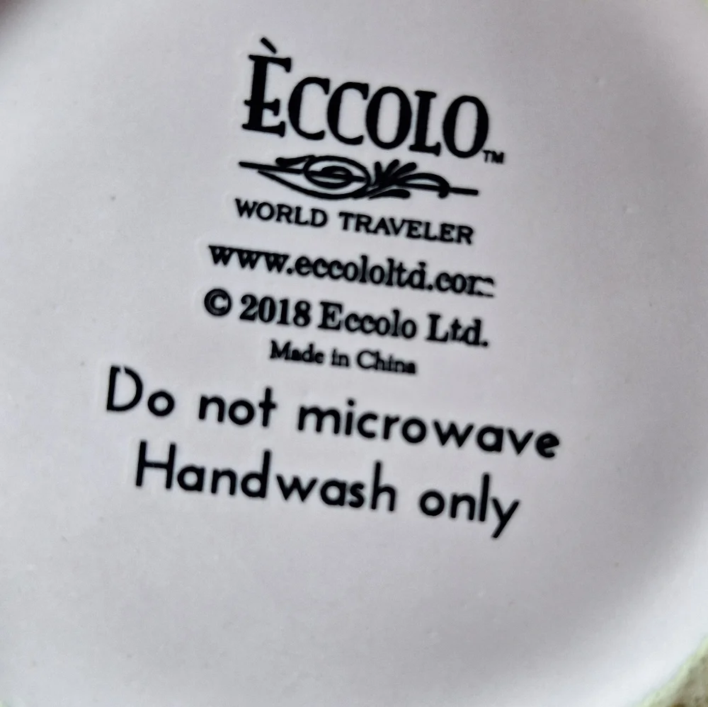 Eccolo Green and White Coffee Mug